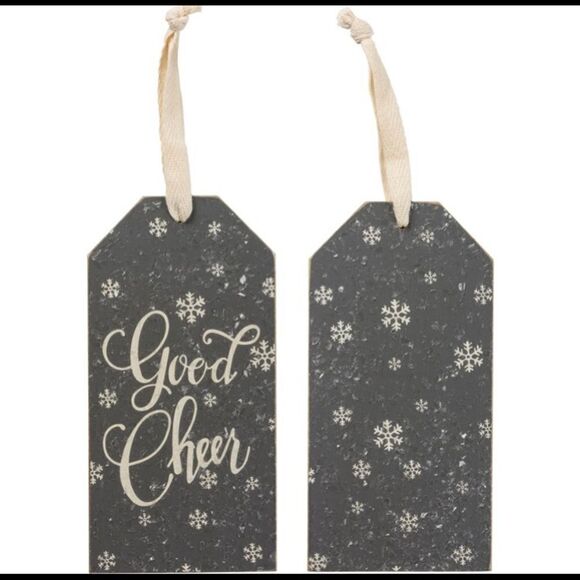 Good Cheers Wine Tag Motivational Sign Set of  2 - Picture 1 of 5